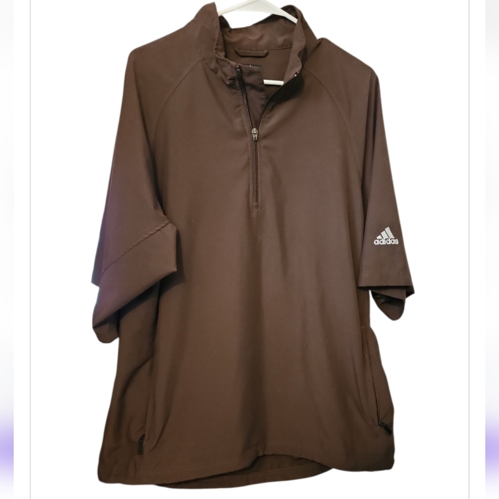 Adidas Climaproof Golf 1/4 Zip Quarter Zip Top Brown Jacket Mens Size Medium